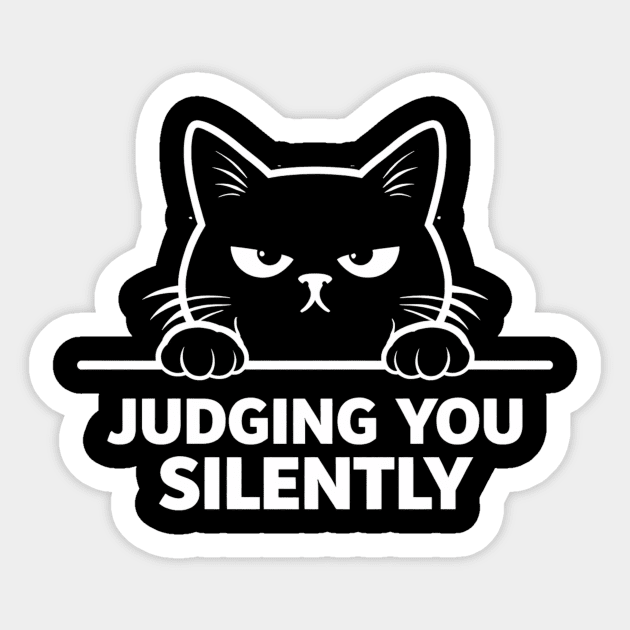 Judging You Silently Grumpy Cat Lover Sticker by ArtistTee ⭐⭐⭐⭐⭐
